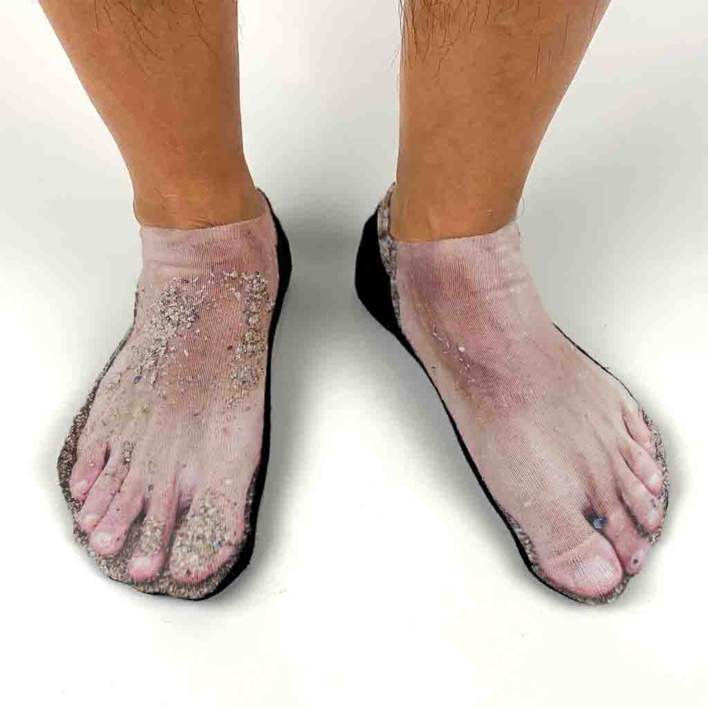 Funny Socks for Men, No Show Socks With Feet Image Printed on the