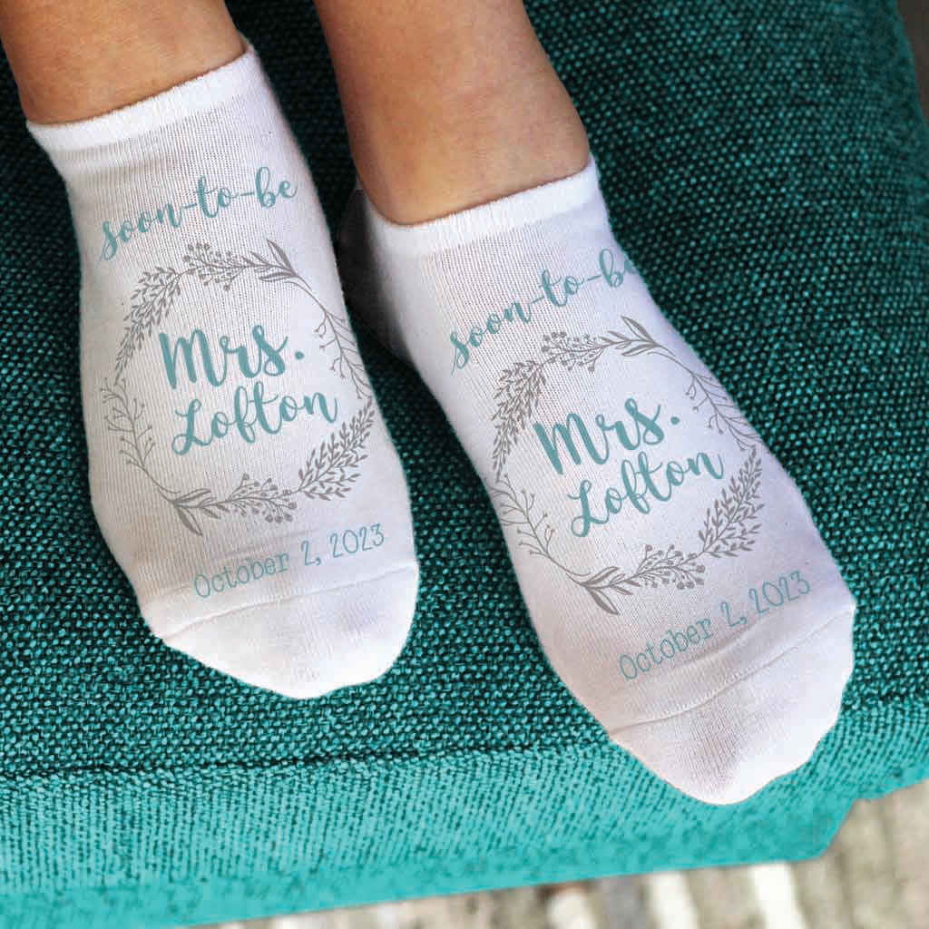 Wedding Socks for the Bride - Personalized Soon To Be “Mrs”