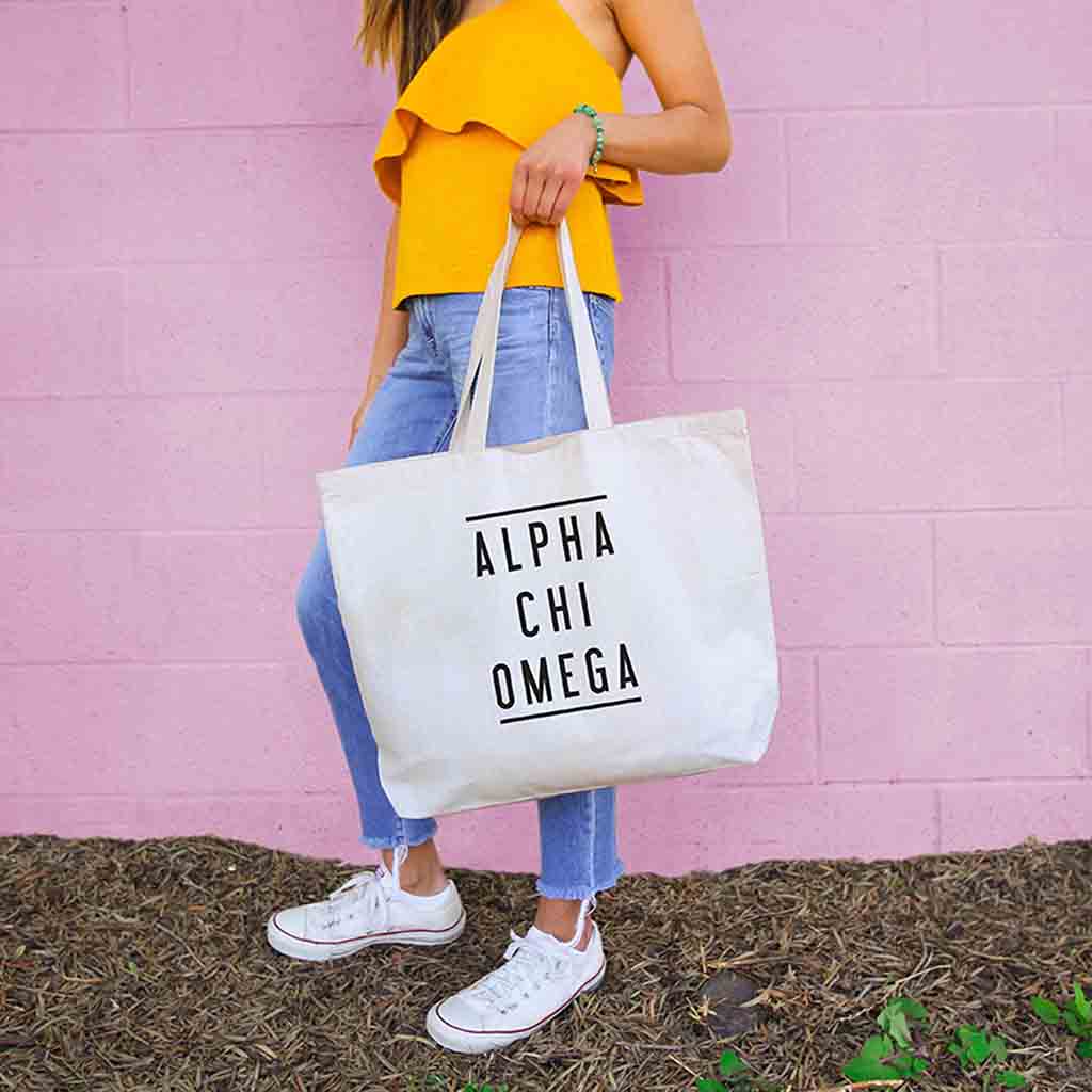 Alpha Chi Omega Tote Bag sockprints