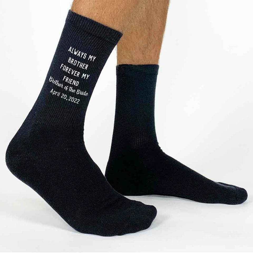 Brother of the Bride Personalized Socks for the Wedding