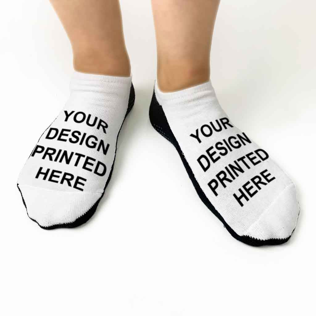 Design Your Own Custom Printed No Show Gripper Socks