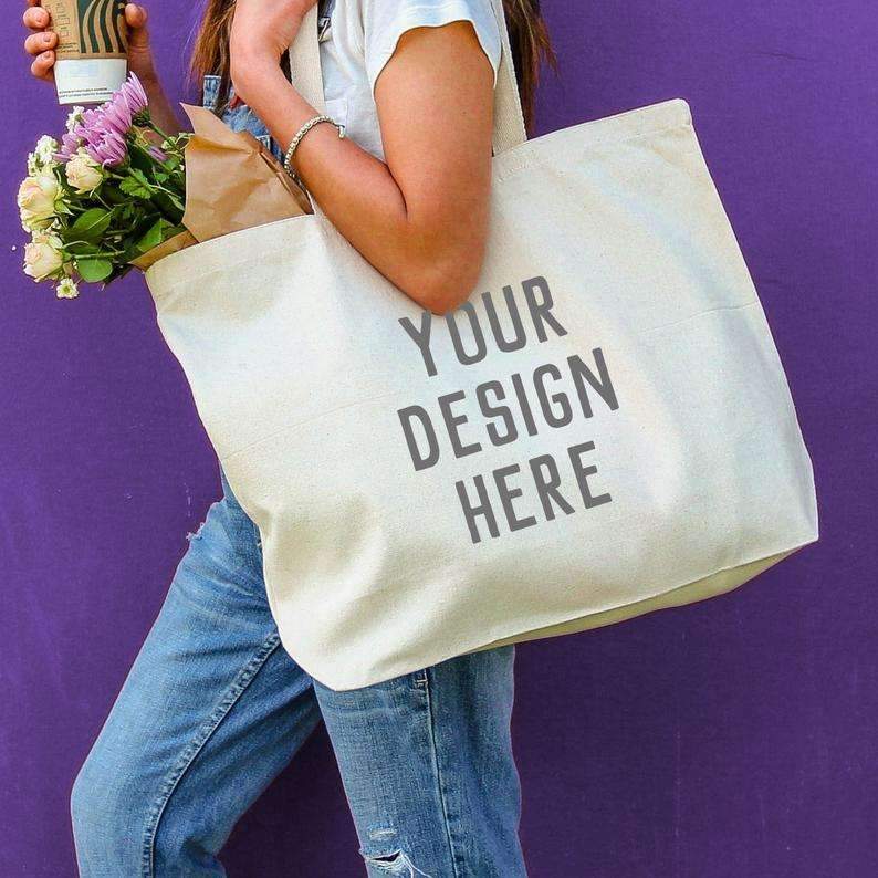 Large canvas shop shopping bag