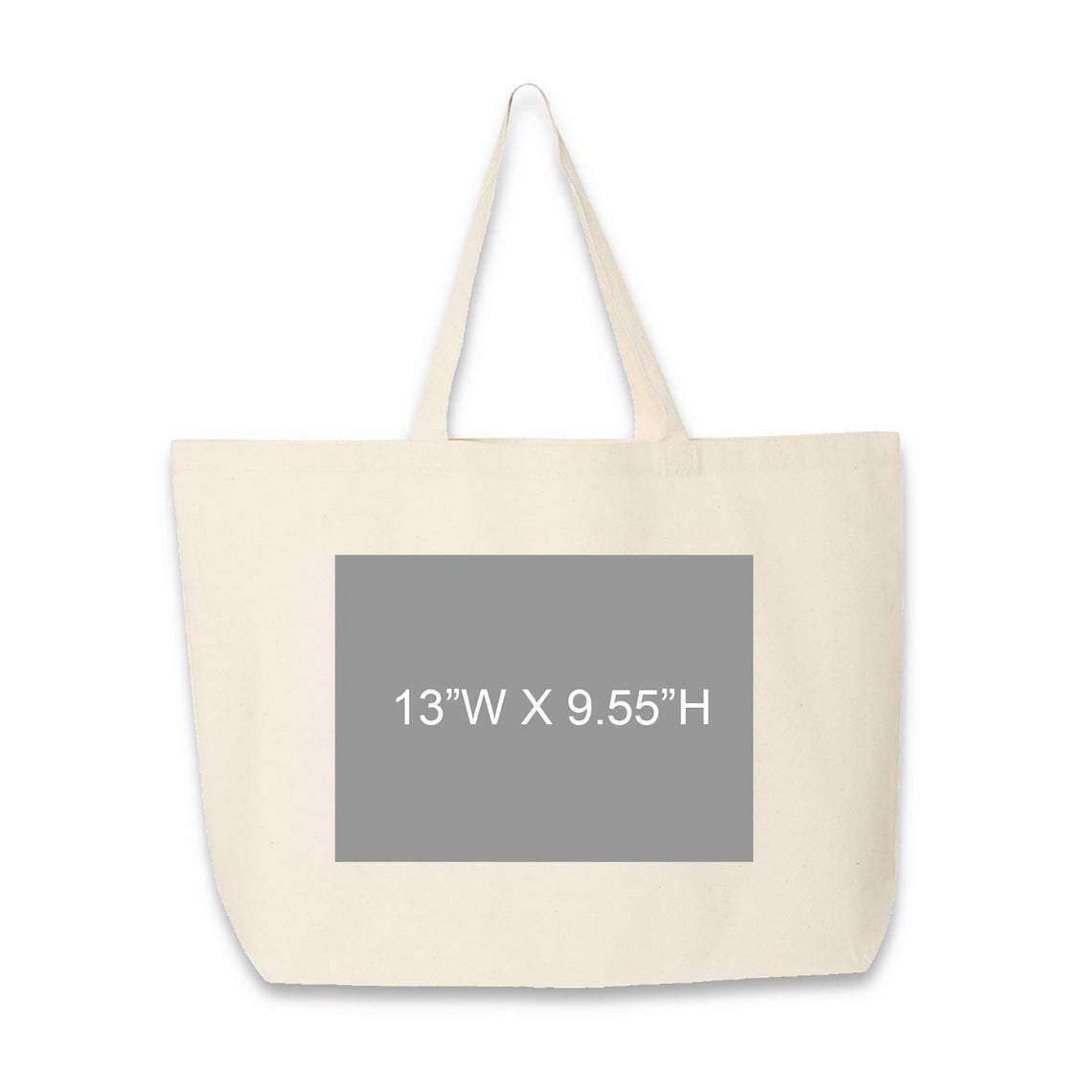 Personalized Golf Monogram Large Canvas Tote Bag - Blue / Large / Natural